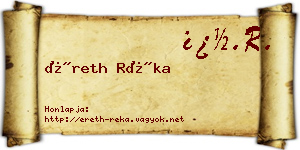 Éreth Réka névjegykártya